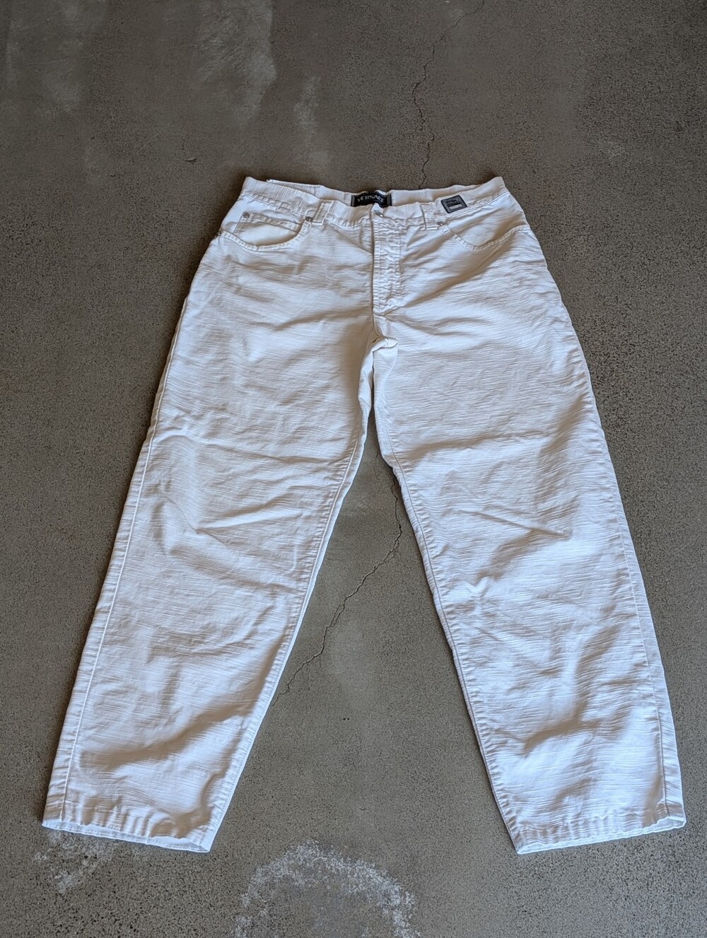 Vintage Versace Men's White Straight-Leg Jeans